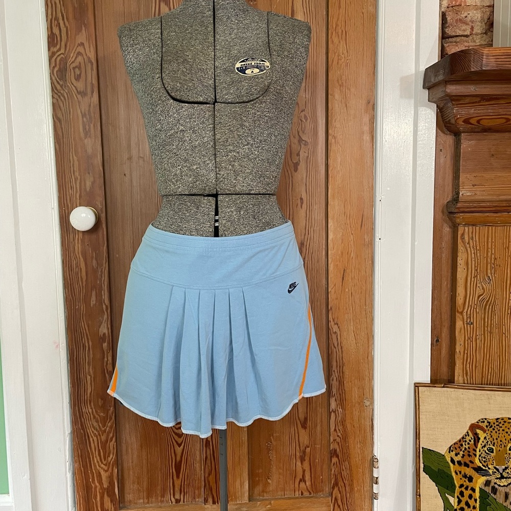 Nike Dri-Fit Y2K Baby Blue & Orange Pleated Tennis Skirt Sz M 💕🎀